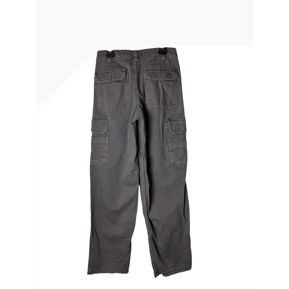 Garage Cargo Pants Women 00 Grey Utility Straight Leg Streetwear Grunge Punk Y2K
